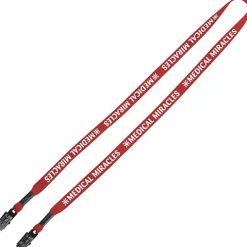 Knit Cotton Lanyard - 5/8 inches - 2 Bulldog Clips