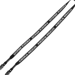 Knit Cotton Lanyard - 5/8 inches - 2 Bulldog Clips - 24 hr