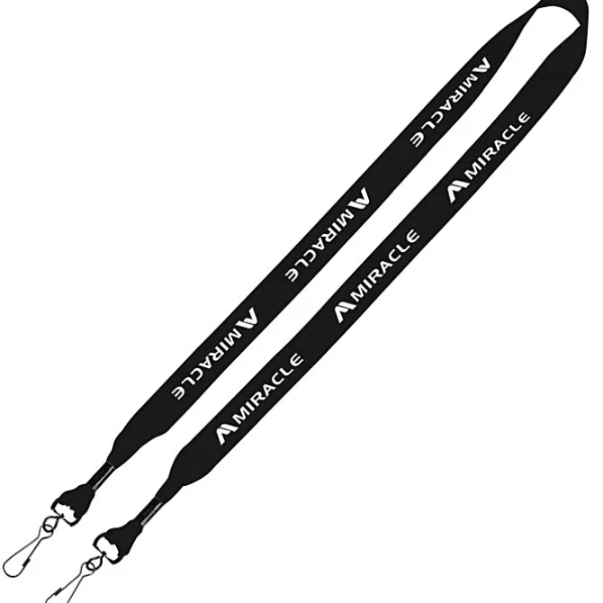 Knit Cotton Lanyard - 3/4 inches - 2 Swivel Hooks