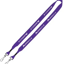 Knit Cotton Lanyard - 3/4 inches - 2 Swivel Hooks
