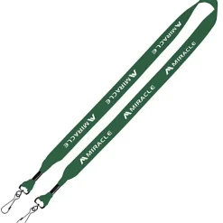Knit Cotton Lanyard - 3/4 inches - 2 Swivel Hooks