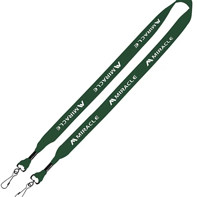 Knit Cotton Lanyard - 3/4 inches - 2 Swivel Hooks