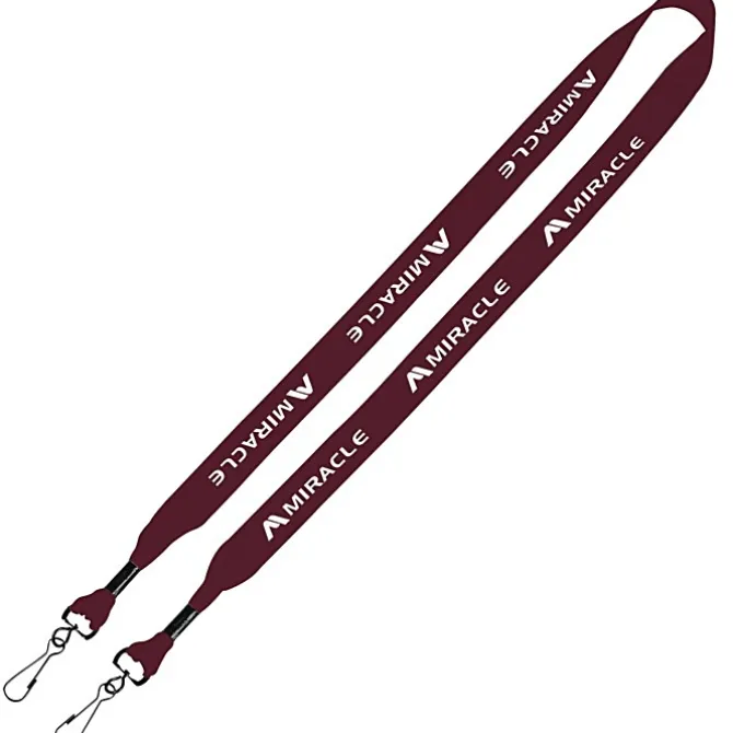 Knit Cotton Lanyard - 3/4 inches - 2 Swivel Hooks