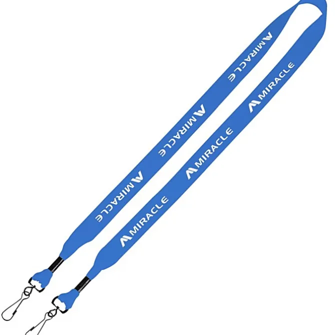 Knit Cotton Lanyard - 3/4 inches - 2 Swivel Hooks