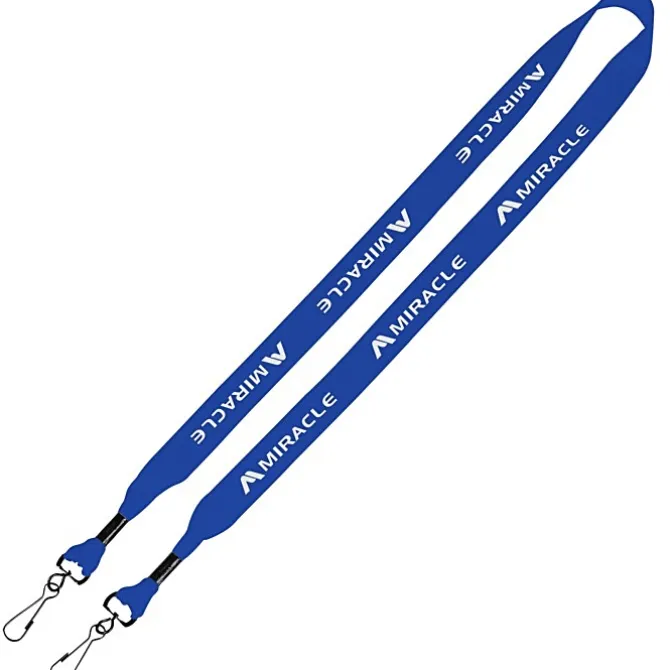 Knit Cotton Lanyard - 3/4 inches - 2 Swivel Hooks