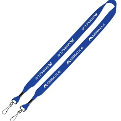 Knit Cotton Lanyard - 3/4 inches - 2 Swivel Hooks - 24 hr