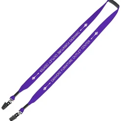 Knit Cotton Lanyard with Neck Clasp - 3/4 inches - 2 Bulldog Clips