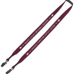 Knit Cotton Lanyard with Neck Clasp - 3/4 inches - 2 Bulldog Clips