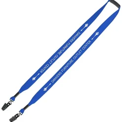 Knit Cotton Lanyard with Neck Clasp - 3/4 inches - 2 Bulldog Clips