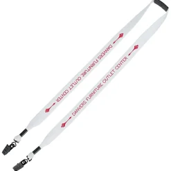 Knit Cotton Lanyard with Neck Clasp - 3/4 inches - 2 Bulldog Clips