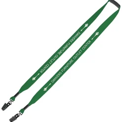 Knit Cotton Lanyard with Neck Clasp - 3/4 inches - 2 Bulldog Clips