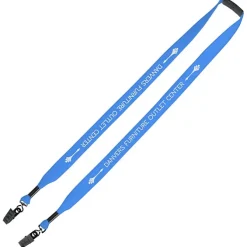 Knit Cotton Lanyard with Neck Clasp - 3/4 inches - 2 Bulldog Clips