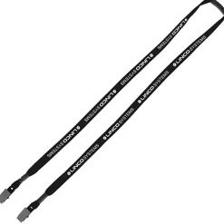 Knit Cotton Lanyard with Neck Clasp - 5/8 inches - 2 Bulldog Clips