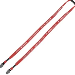 Knit Cotton Lanyard with Neck Clasp - 5/8 inches - 2 Bulldog Clips