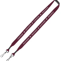 Knit Cotton Lanyard with Neck Clasp - 3/4 inches - 2 Swivel Hooks