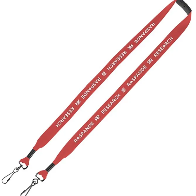 Knit Cotton Lanyard with Neck Clasp - 3/4 inches - 2 Swivel Hooks