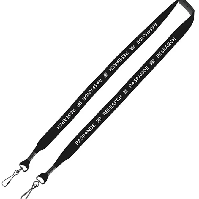 Knit Cotton Lanyard with Neck Clasp - 3/4 inches - 2 Swivel Hooks