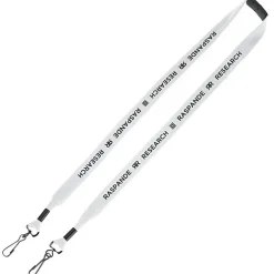 Knit Cotton Lanyard with Neck Clasp - 3/4 inches - 2 Swivel Hooks