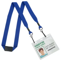 Knit Cotton Lanyard with Neck Clasp - 3/4 inches - 2 Swivel Hooks