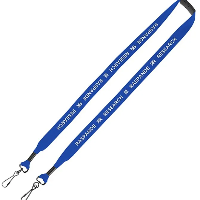 Knit Cotton Lanyard with Neck Clasp - 3/4 inches - 2 Swivel Hooks
