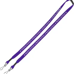 Knit Cotton Lanyard with Neck Clasp - 5/8 inches - 2 Swivel Hooks