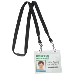 Knit Cotton Lanyard with Neck Clasp - 5/8 inches - 2 Swivel Hooks