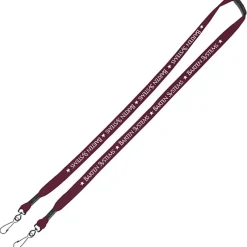 Knit Cotton Lanyard with Neck Clasp - 5/8 inches - 2 Swivel Hooks