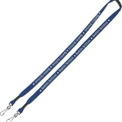 Knit Cotton Lanyard with Neck Clasp - 5/8 inches - 2 Swivel Hooks
