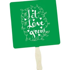 Kraft Back Hand Fan - 8 inches Square