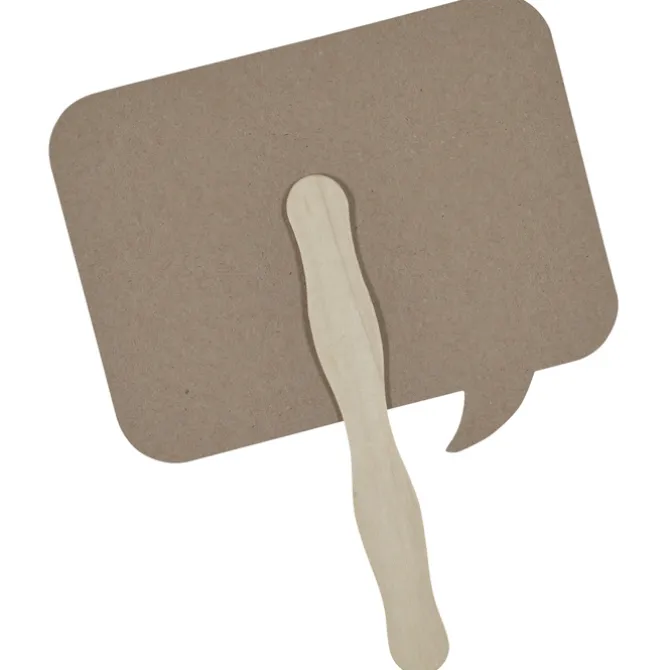 Kraft Back Hand Fan - Thought Bubble