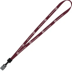 Lanyard - 5/8 inches - 32 inches - Large Metal Bulldog Clip