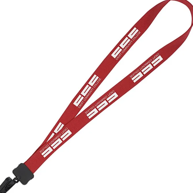 Lanyard - 7/8 inches - 32 inches - Plastic Bulldog Clip