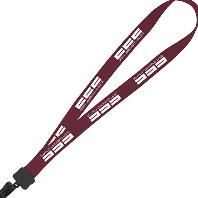 Lanyard - 7/8 inches - 32 inches - Plastic Bulldog Clip