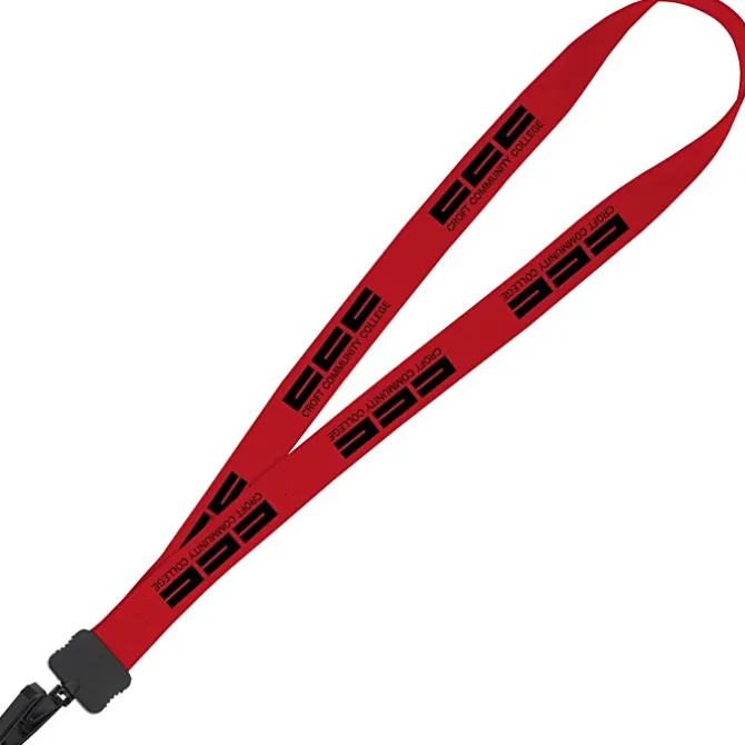 Lanyard - 7/8 inches - 32 inches - Plastic Bulldog Clip