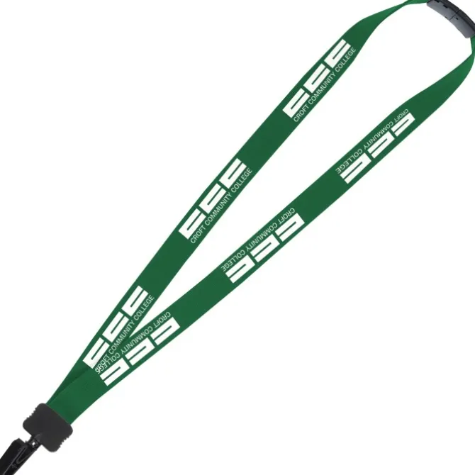 Lanyard with Neck Clasp - 7/8 inches - 32 inches - Plastic Bulldog Clip
