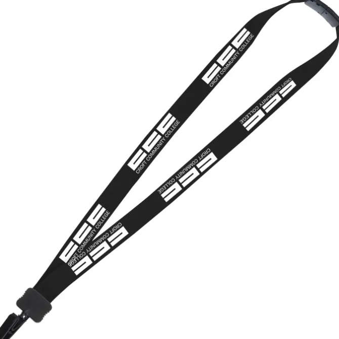 Lanyard with Neck Clasp - 7/8 inches - 32 inches - Plastic Bulldog Clip