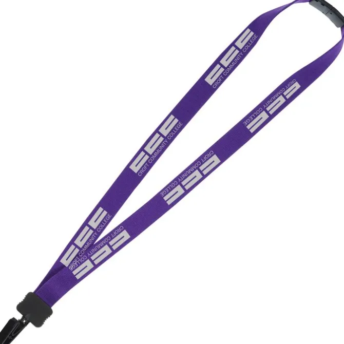 Lanyard with Neck Clasp - 7/8 inches - 32 inches - Plastic Bulldog Clip