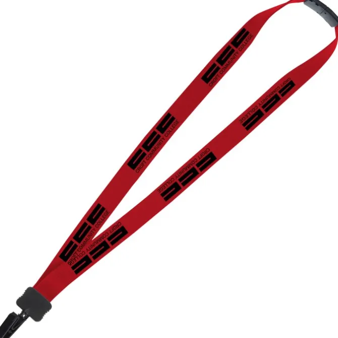 Lanyard with Neck Clasp - 7/8 inches - 32 inches - Plastic Bulldog Clip