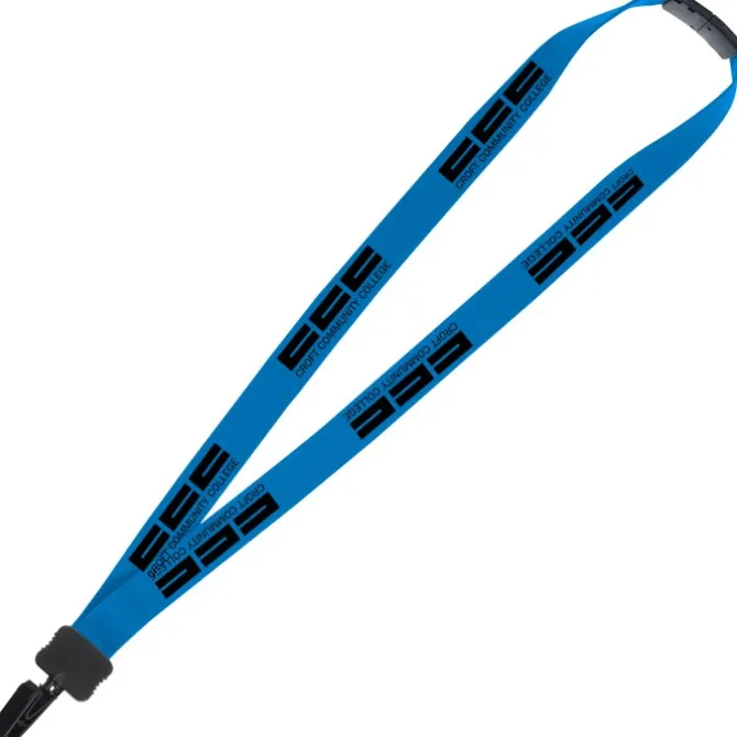 Lanyard with Neck Clasp - 7/8 inches - 32 inches - Plastic Bulldog Clip