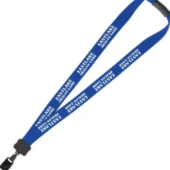 Lanyard with Neck Clasp - 7/8 inches - 32 inches - Large Metal Bulldog Clip