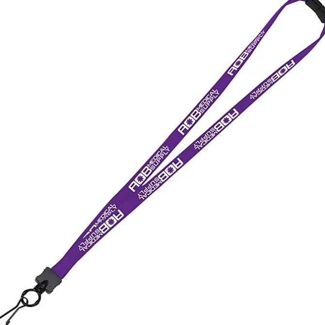 Lanyard with Neck Clasp - 5/8 inch - 32 inches - Metal Swivel Snap Hook