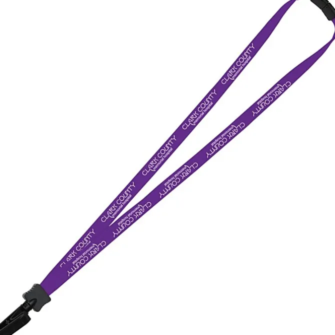 Lanyard with Neck Clasp - 5/8 inch - 32 inches - Plastic Bulldog Clip
