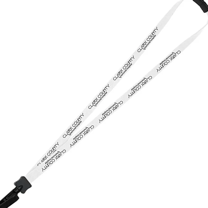 Lanyard with Neck Clasp - 5/8 inch - 32 inches - Plastic Bulldog Clip