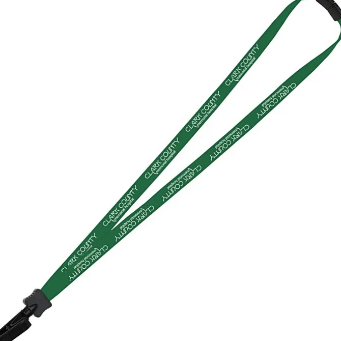 Lanyard with Neck Clasp - 5/8 inch - 32 inches - Plastic Bulldog Clip