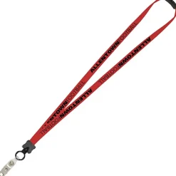 Lanyard with Neck Clasp - 5/8 inch - 32 inches - Snap with Metal Bulldog Clip - 24 hr