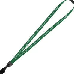 Lanyard with Neck Clasp - 5/8 inch - 32 inches - Large Metal Bulldog Clip