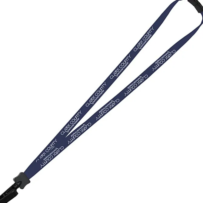 Lanyard with Neck Clasp - 5/8 inch - 32 inches - Plastic Bulldog Clip - 24 hr