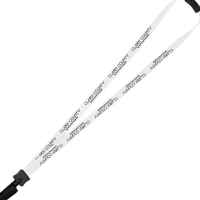 Lanyard with Neck Clasp - 5/8 inch - 32 inches - Plastic Bulldog Clip - 24 hr