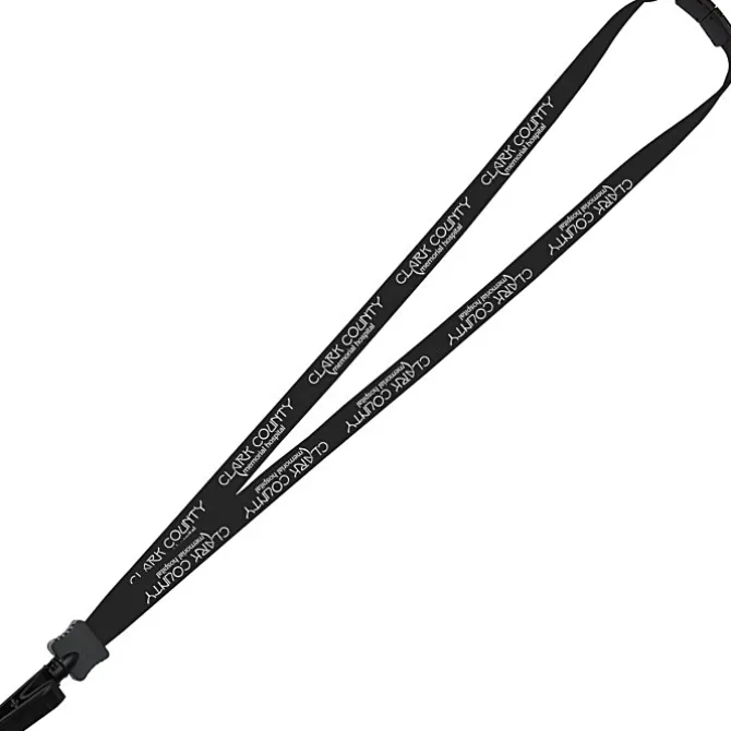 Lanyard with Neck Clasp - 5/8 inch - 32 inches - Plastic Bulldog Clip - 24 hr