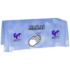 Laser Edge Open-Back Table Throw - 6 feet - Full Color